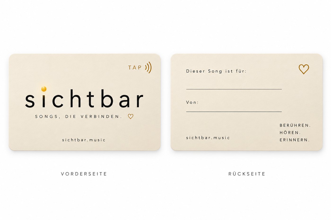 sichtbar.TAB Karte, Vorder- und Rückseite